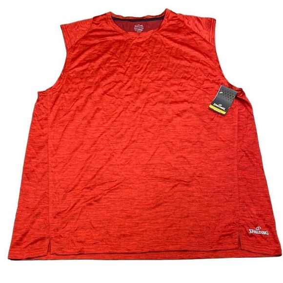 Spalding Mens Sleeveless Performance Top Tank Red Dri Power Ventilation XXL NEW - Picture 1 of 5